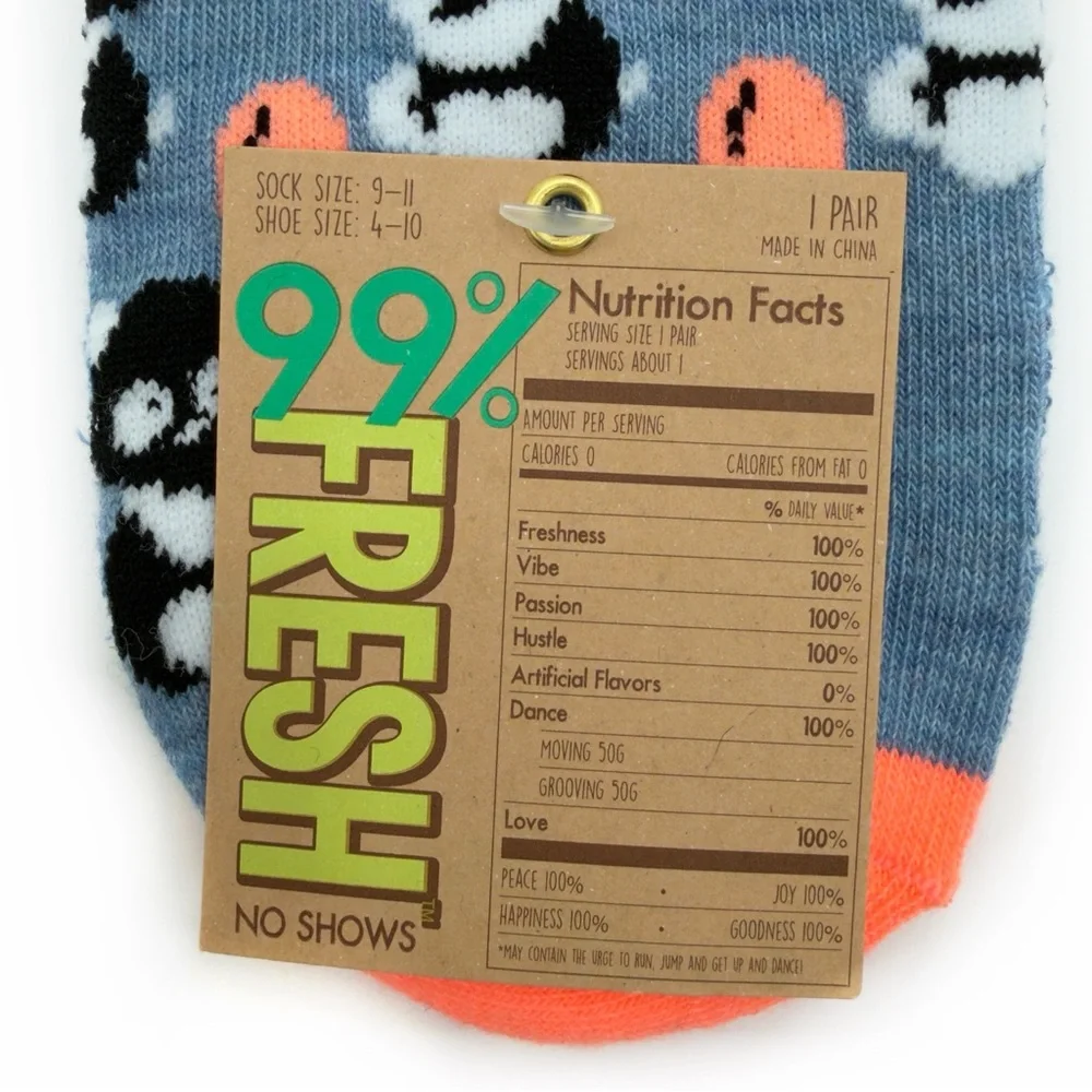 Panda Bear Balloon No Show Socks Neon Womens Fun Gift